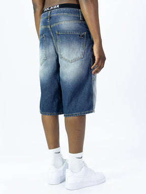 SOLDIER Bermuda Jorts Jeans In Denim Modello Carpenter Blu Scuro