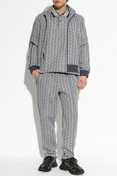 LACOSTE Monogram Felpa Con Zip Grigia e Nera