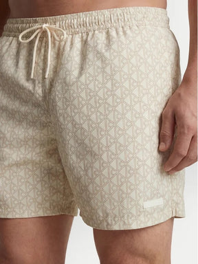 Calvin Klein Costume Da Bagno Con Loghi Beige