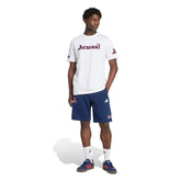 ADIDAS Completino Arsenal In Cotone Loghi Ricamati T-Shirt Bianca Pantaloncino Blu