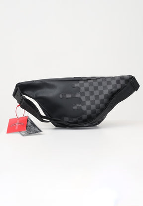 SPRAYGROUND Marsupio Doppia Grafica In pelle Nero e Grigio