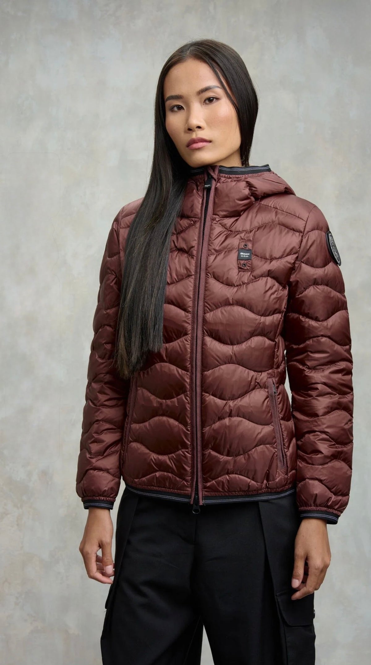 BLAUER Giubbotto Donna Piumino Ondulato Bordeaux