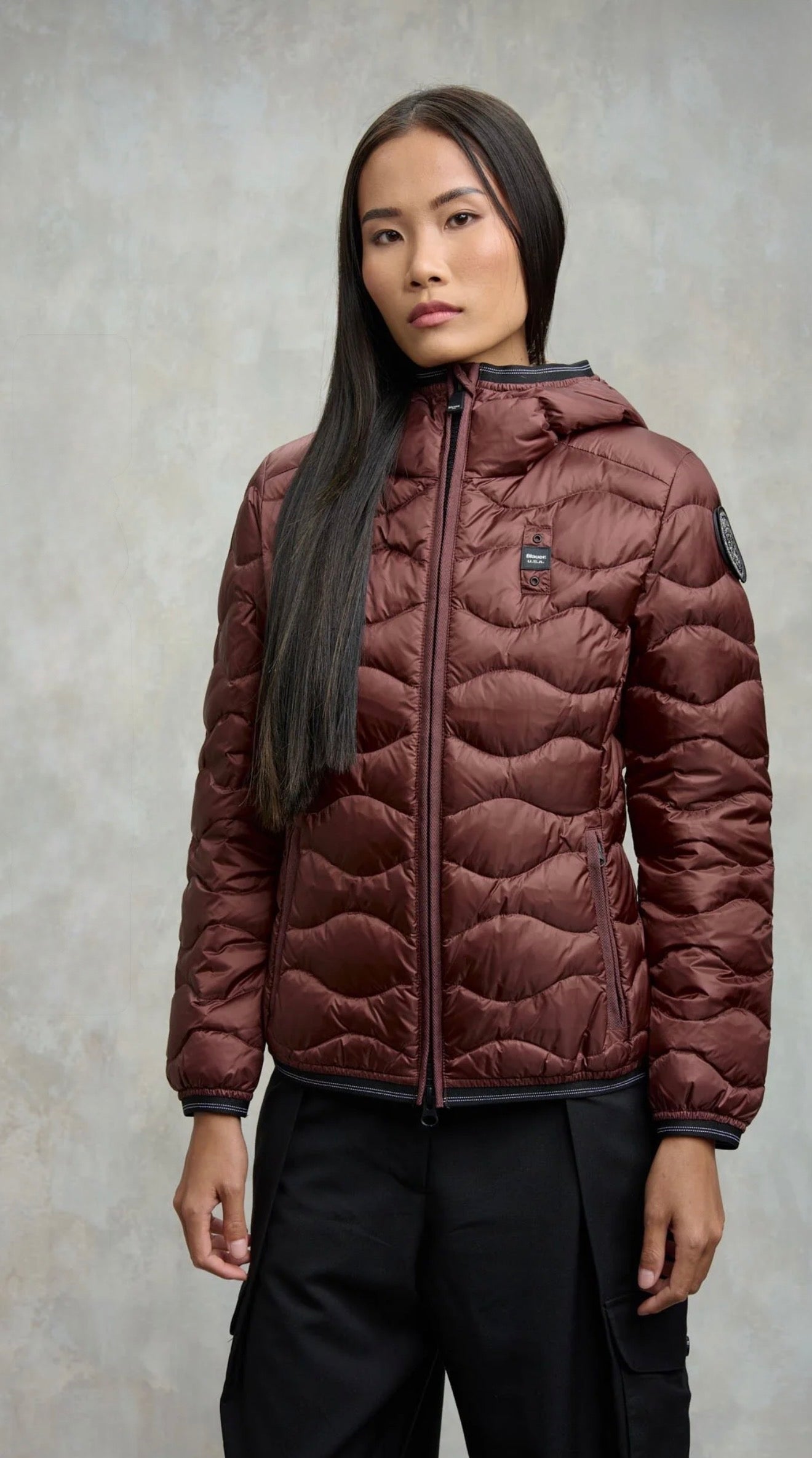 BLAUER Giubbotto Donna Piumino Ondulato Bordeaux