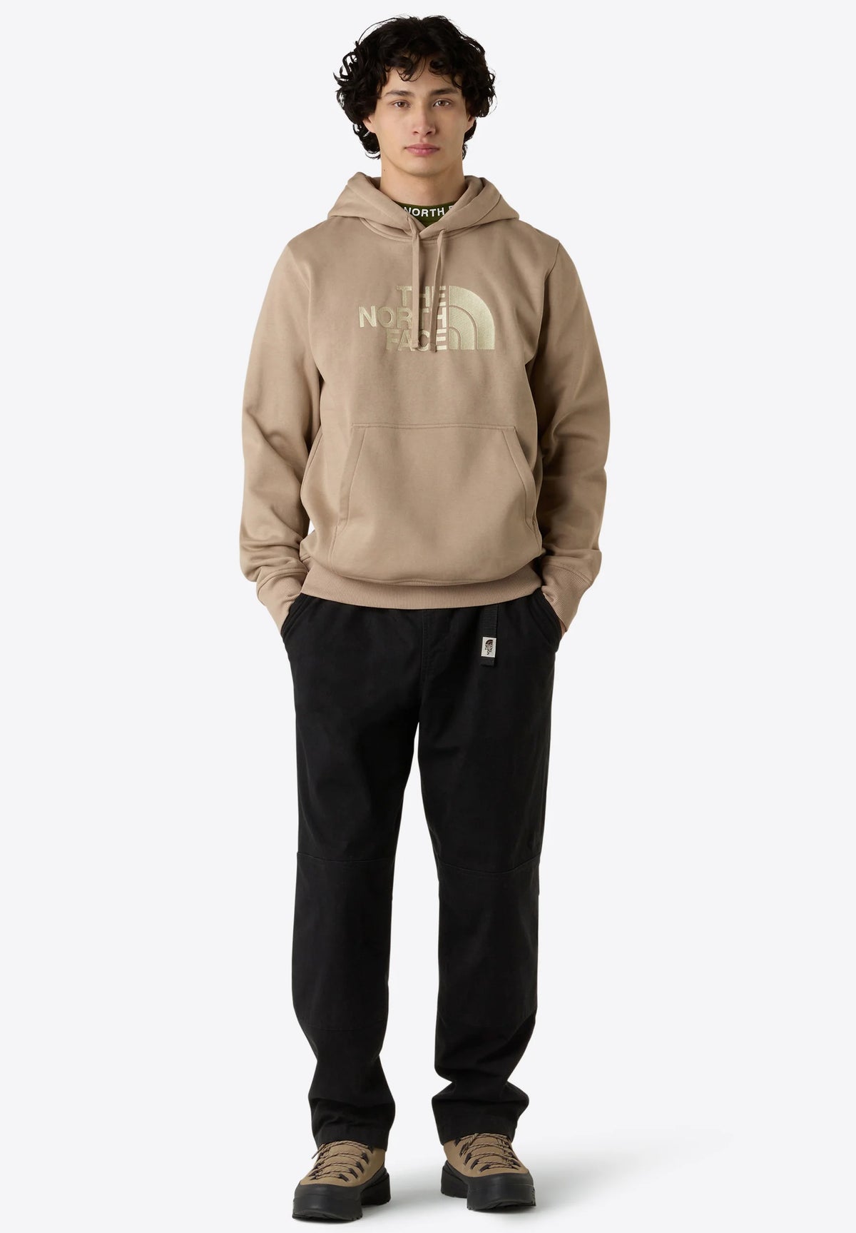 The North Face Felpa Con Cappuccio Logo Grande Beige