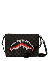 SPRAYGROUND Pochette In Pelle Dripping Sharks In Paris Crossover Clutch Nero