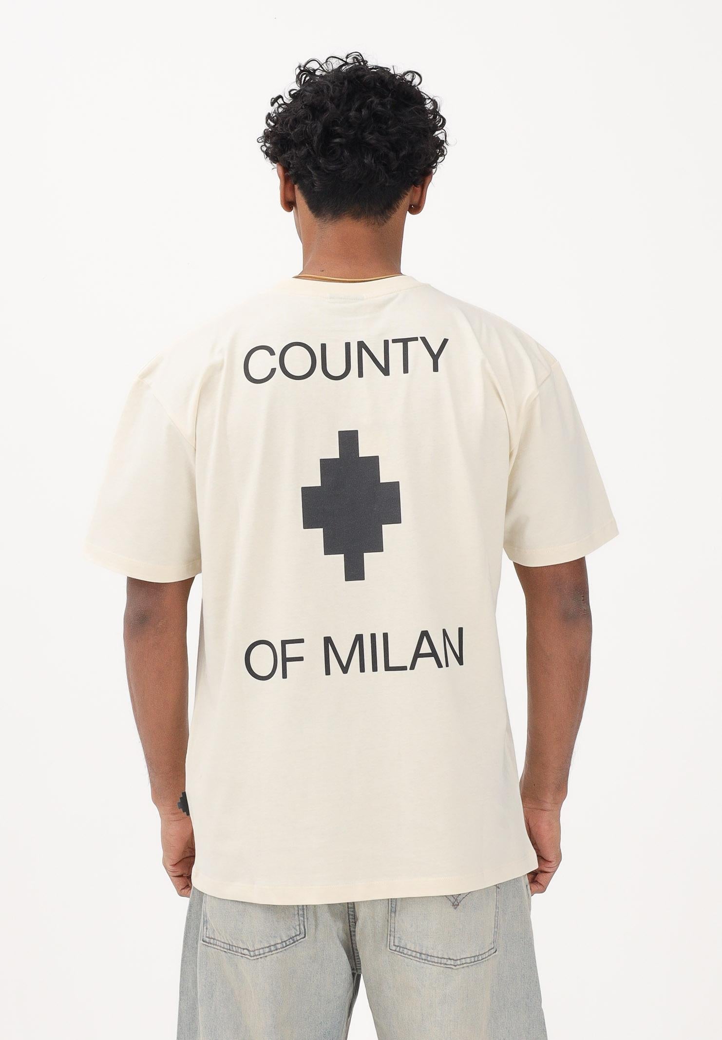 COUNTY OF MILAN Marcelo Burlon T-Shirt Stampa Retro Beige