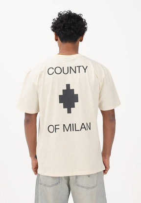 COUNTY OF MILAN Marcelo Burlon T-Shirt Stampa Retro Beige
