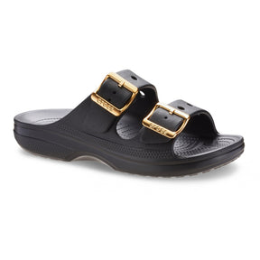 CROCS Ciabatta In Gomma Doppia Fascia Saturday Metallic Bukle sandal Nera/Oro