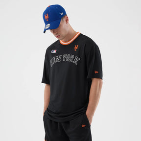 NEW ERA Completino T-Shirt Baseball e Pantaloncino Con Logo New York Nero/Arancio