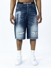 SOLDIER Bermuda Jorts Jeans In Denim Con Rotture Blu