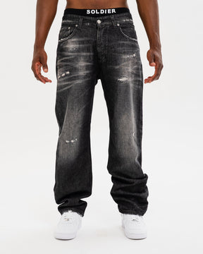 SOLDIER Jeans Baggy Made in Italy Denim Grigio