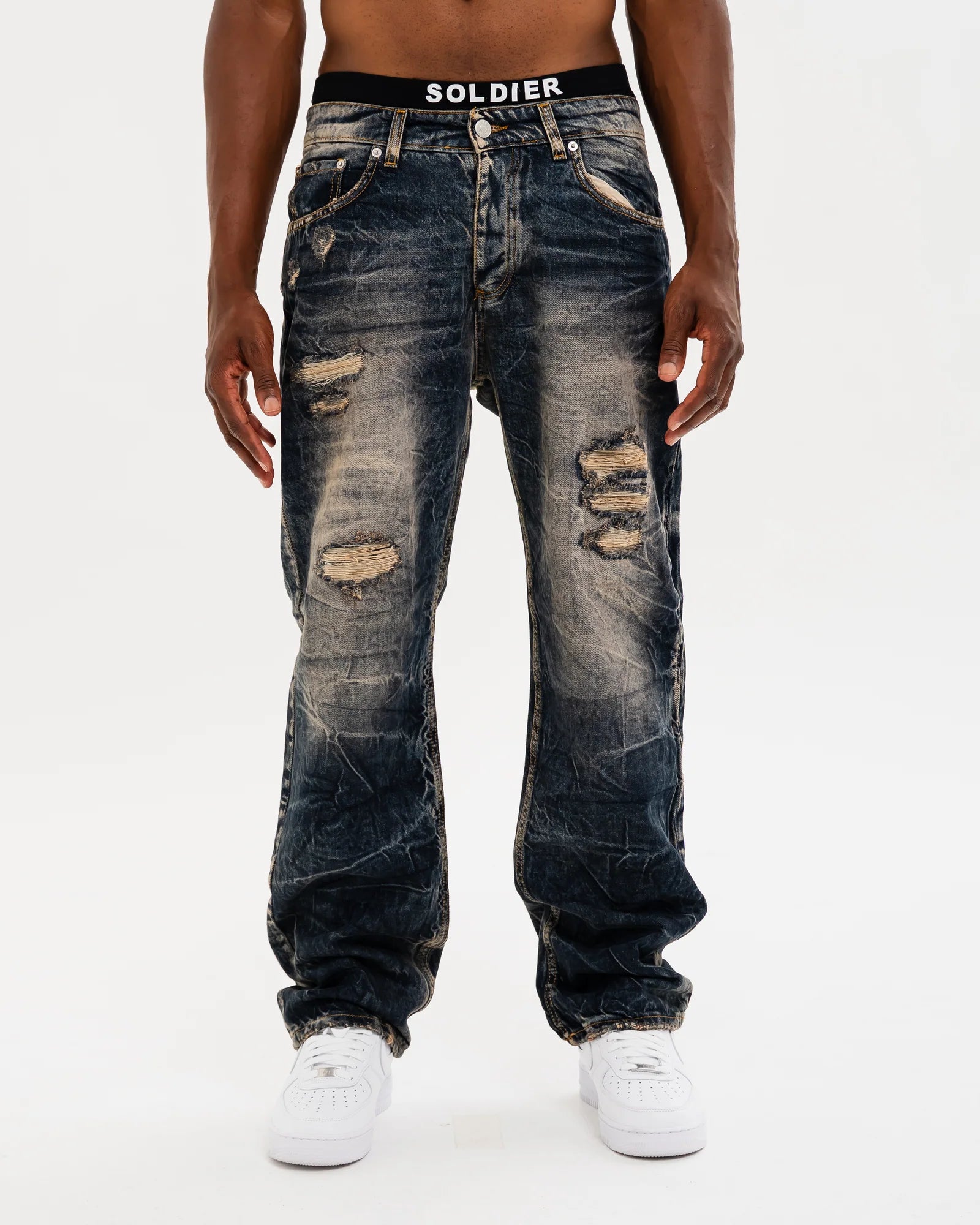 SOLDIER Jeans Baggy Made in Italy Blu Sabbiato