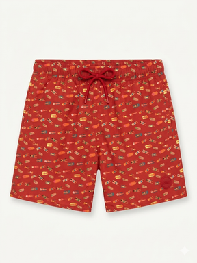 COLMAR Costume Da Bagno Bermuda Arancione Con Fantasia