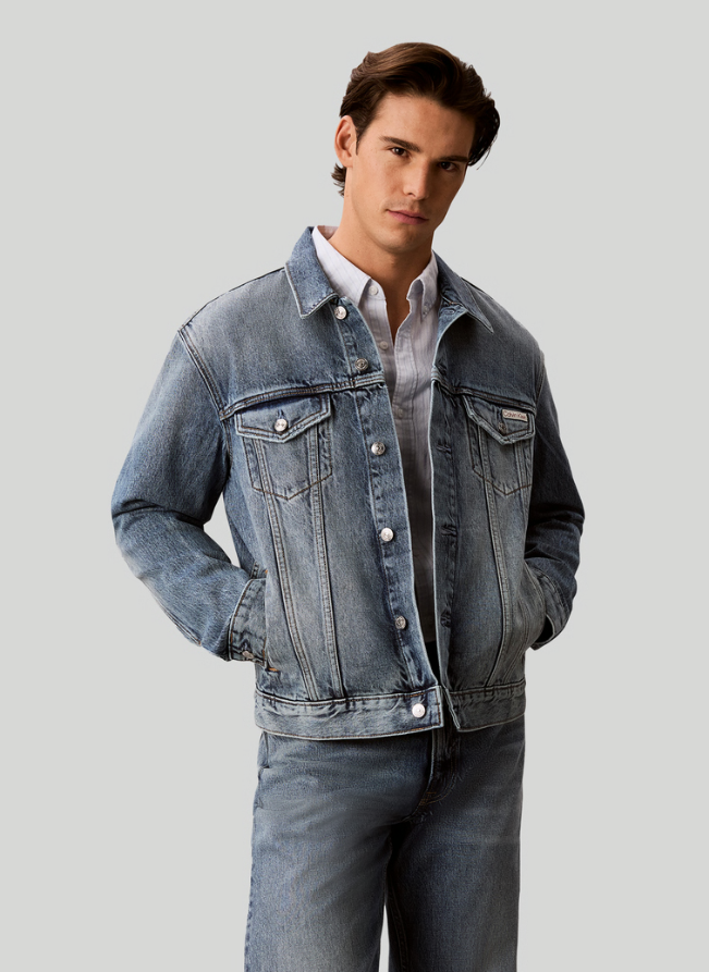 CALVIN KLEIN Giacca Di Jeans Denim Blu Chiaro
