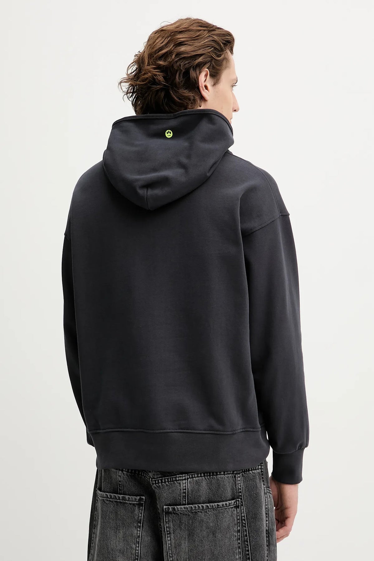 BARROW Felpa con cappuccio Con Stampa Logo Grigio Asfalto