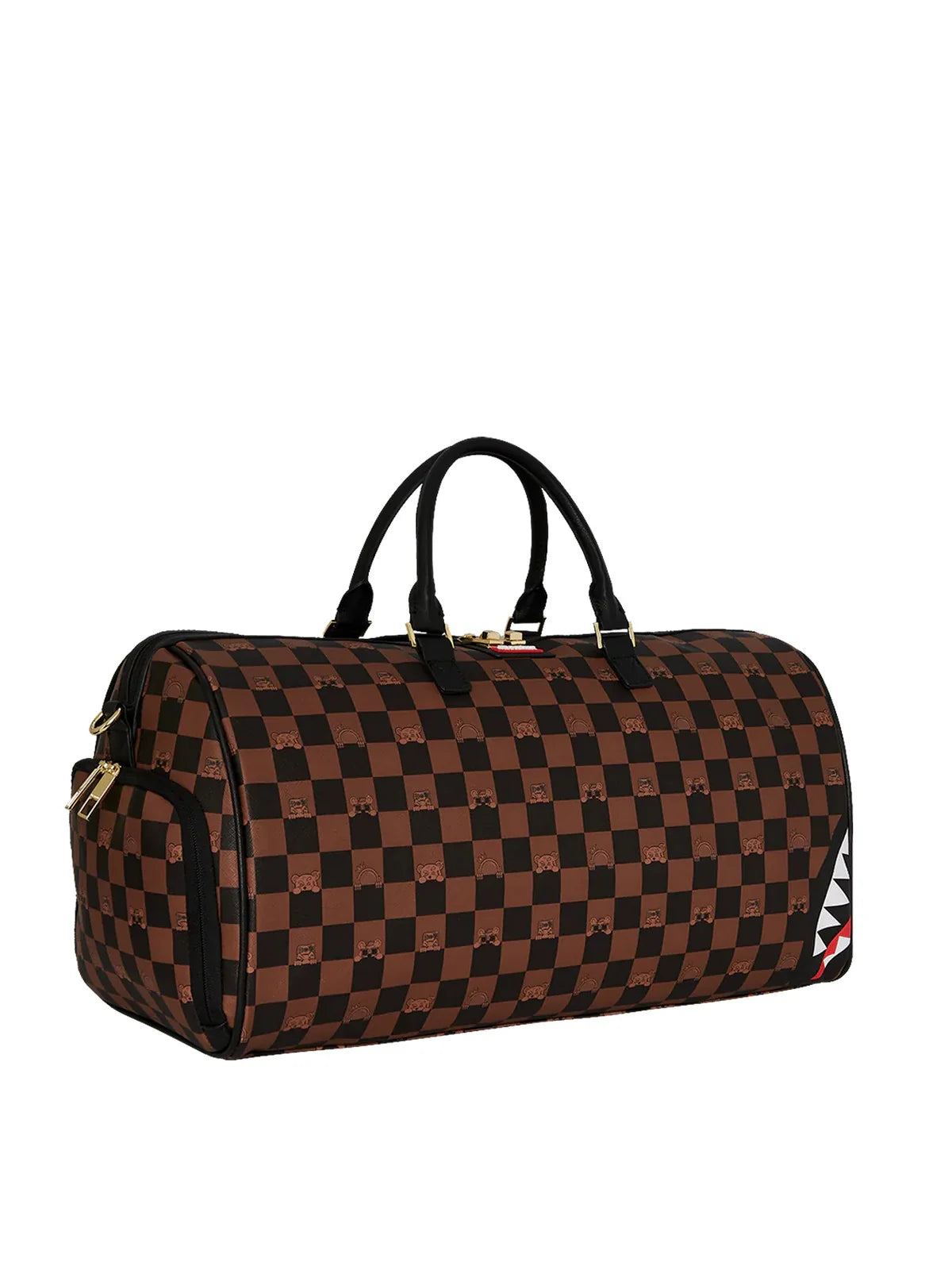SPRAYGROUND Borsone PEEKING CHARACTER CHECK DUFFEL 910D7506NSZ MARRONE