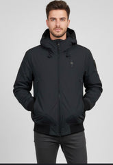 BLAUER Giubbotto Uomo Piumino Invernale Liscio Con Cappuccio Nero