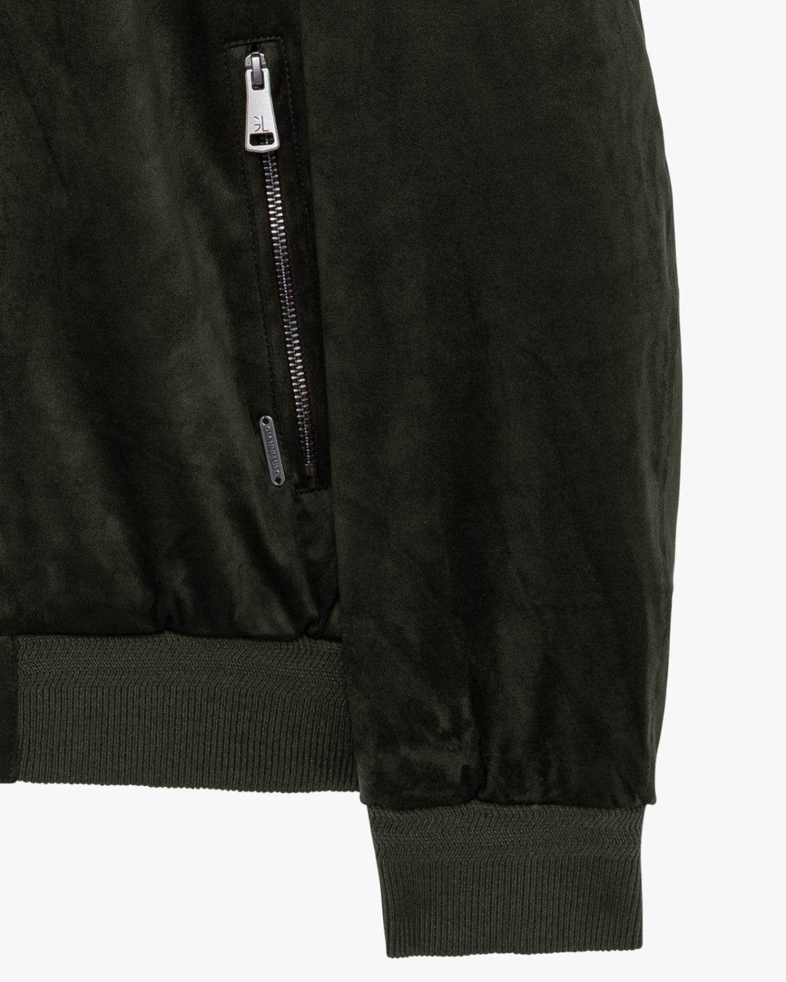 GIANNI LUPO Giacca In Ecopelle Effetto Camoscio Verde Militare 26/27