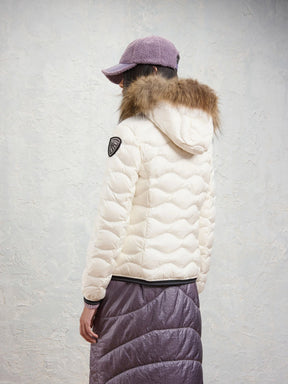 BLAUER Giubbotto Aldie Cappuccio Con Pelliccia Rimovibile Donna Bianco