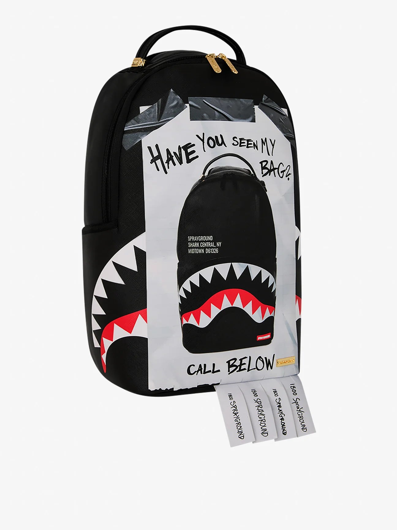 SPRAYGROUND Zaino Missing Bag Flyer Dlxsv Nero/Bianco