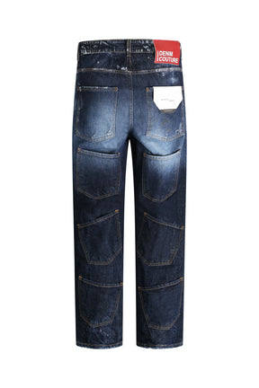 PATRIÒT Jeans Baggy Multitasche Retro Blu Denim