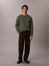CALVIN KLEIN Felpa Girocollo Terry Misto Cotone Verde Oliva 26/27