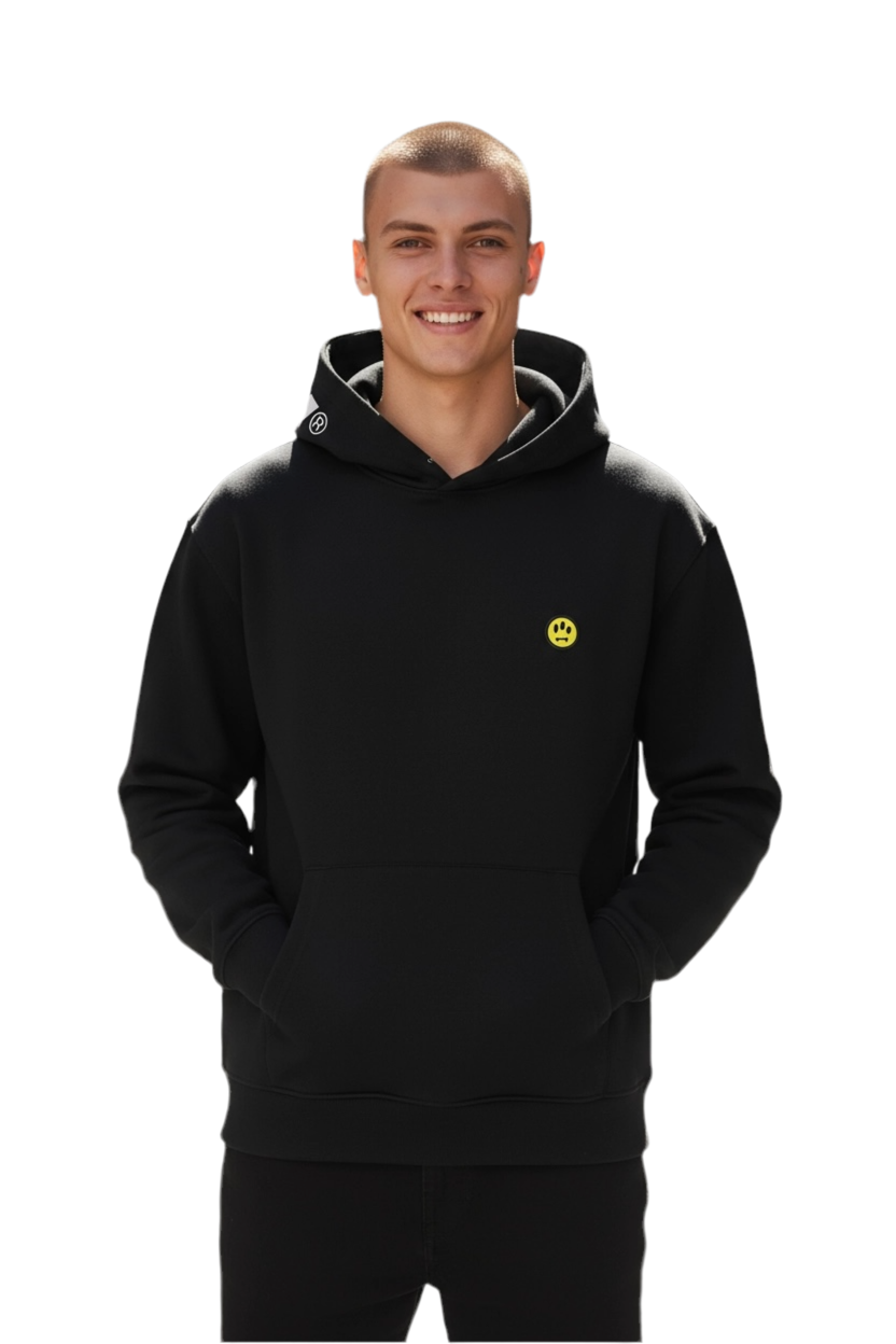 BARROW Felpa con cappuccio Con Logo Avanti e Stampa Cappuccio Nera