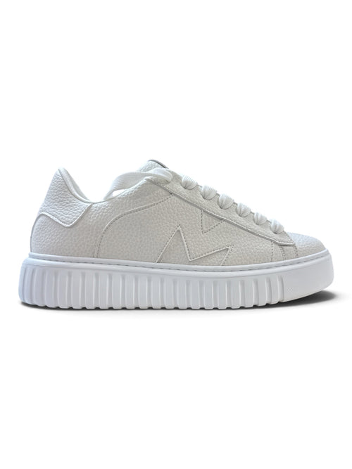 BRIAN MILLS Sneaker In Pelle Martellata Bianca