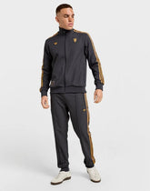 ADIDAS ORIGINALS Manchester United Tuta Acetata Con Zip Senza Cappuccio Con Strisce Laterali Grigio Asfalto/Giallo 25/26