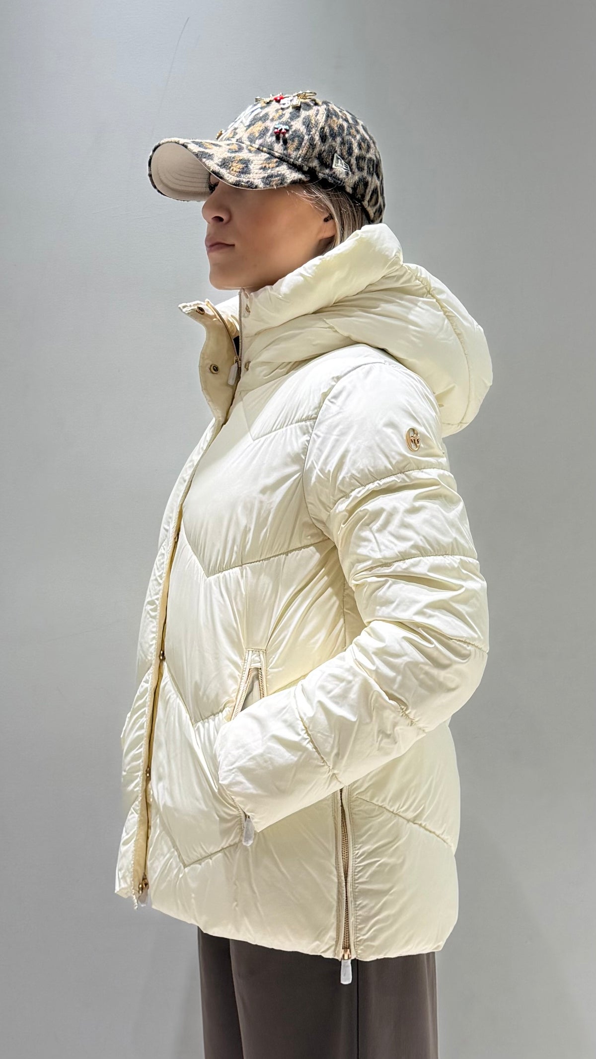 CONTE OF FLORENCE DONNA GIUBBOTTO FASCIATO CORTO PANNA