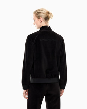 EMPORIO ARMANI DONNA TUTA ATHLETIC VELOUR IN CINIGLIA STRETCH NERA