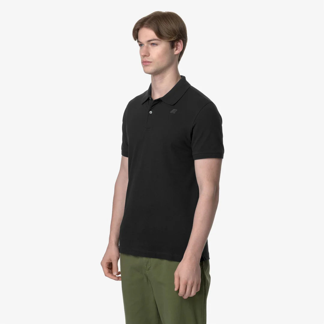 K-WAY Polo Amede Pique Logo Tono Su Tono Nera