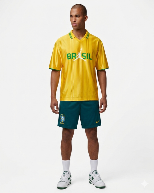 NIKE x Jordan Completino Brasile Polo e Shorts Giallo/Blu