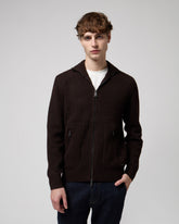 GIANNI LUPO Cardigan In Maglia Con Zip Marrone