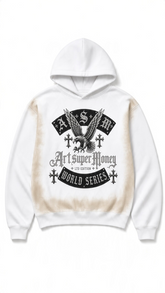 ART SUPER MONEY Felpa CHROMEBIRD Con Cappuccio Bianca
