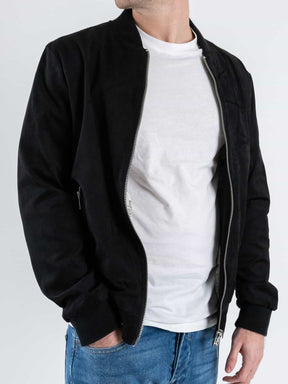 GIANNI LUPO Jacket In Renna Collo Alla Coreana Nero