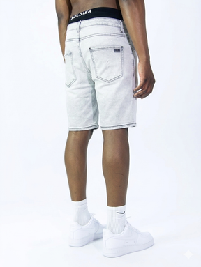 SOLDIER Bermuda Jeans Denim Grigio Chiaro