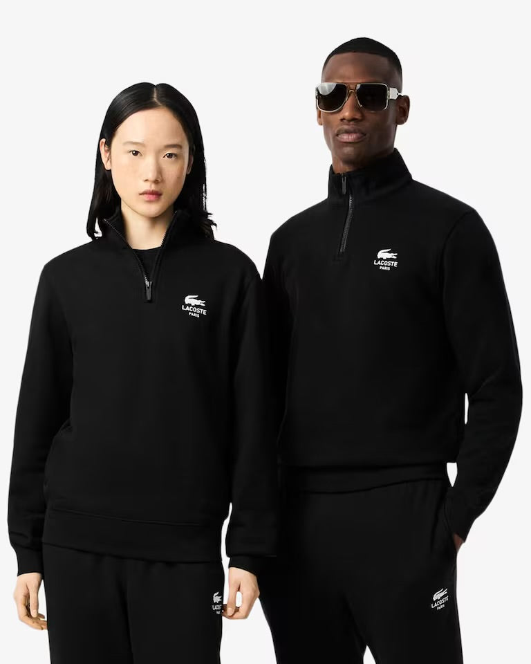 LACOSTE Felpa Senza Cappuccio Con Zip Lacoste Paris Nera