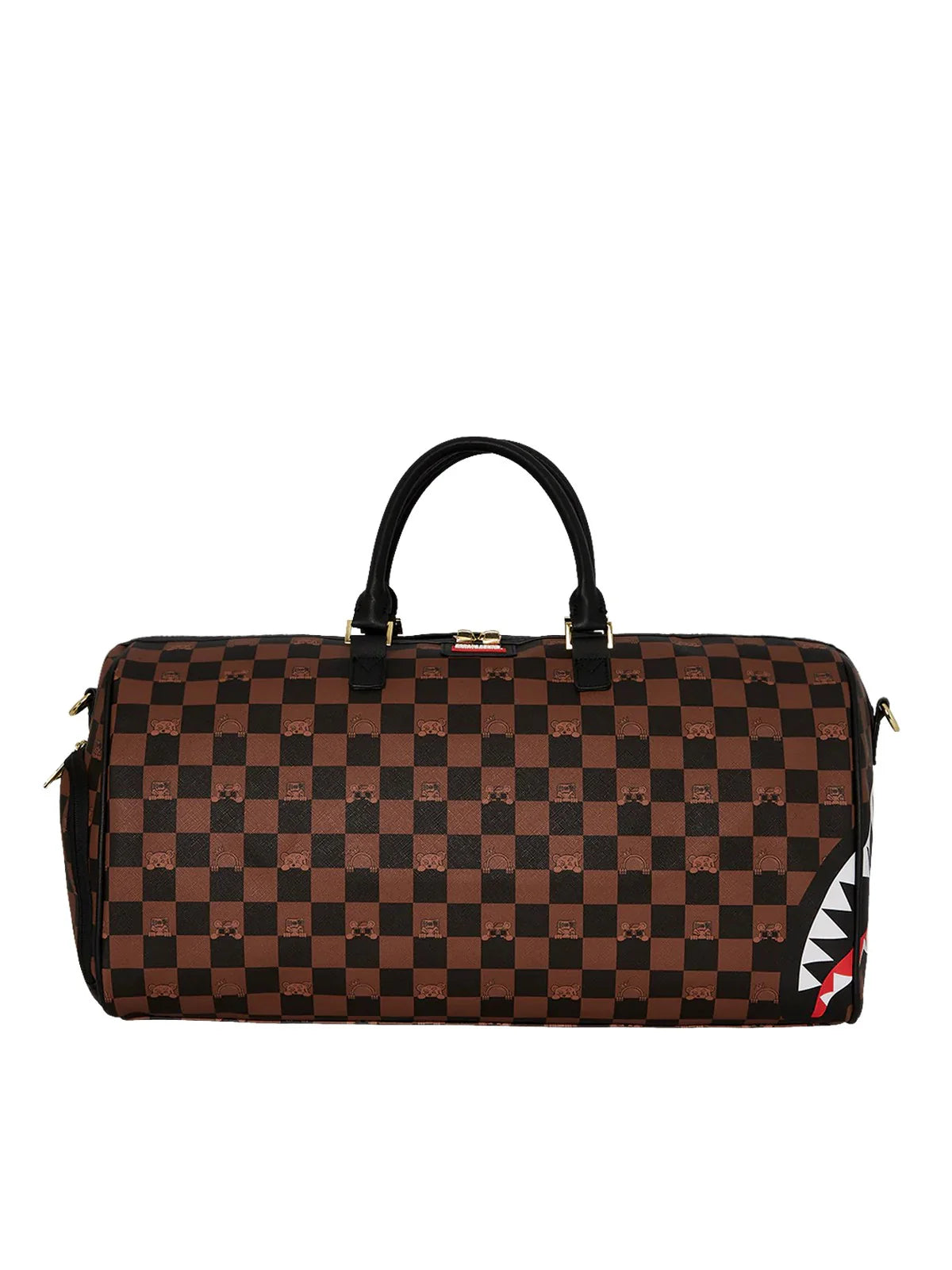 SPRAYGROUND Borsone PEEKING CHARACTER CHECK DUFFEL 910D7506NSZ MARRONE