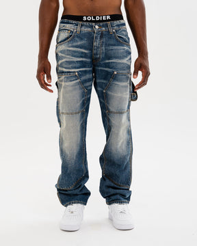 SOLDIER Jeans Baggy Carpenter Made in Italy Blu Chiaro