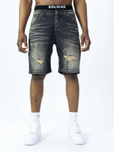 SOLDIER Bermuda Jeans Sabbiato In Denim Grigio Scuro