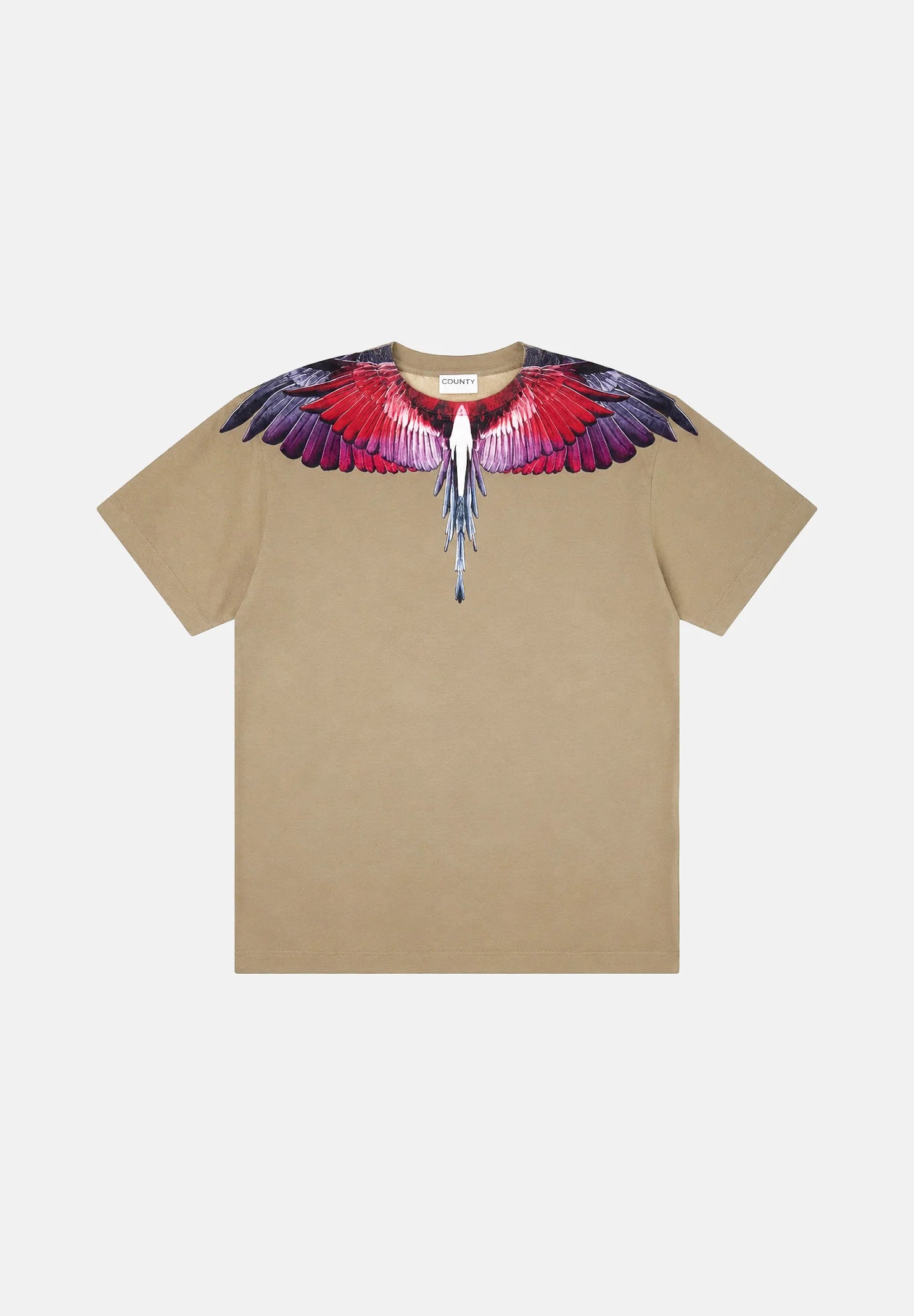 COUNTY OF MILAN T-Shirt Beige Marcelo Burlon Ali Rosse