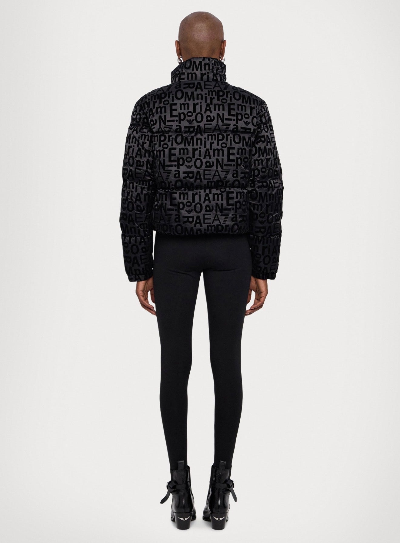 EMPORIO ARMANI DONNA GIUBBOTTO LOGATO CORTO NERO