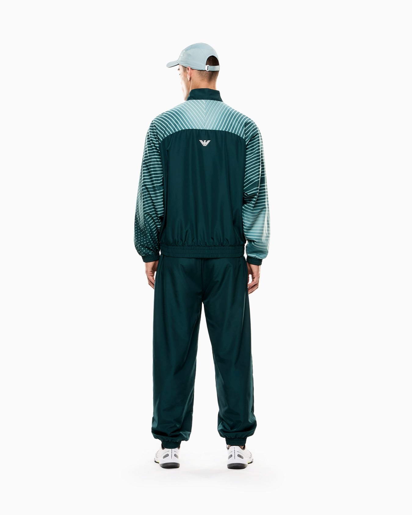 EMPORIO ARMANI Tuta Leggera In Microfibra Con Zip Verde 25/26