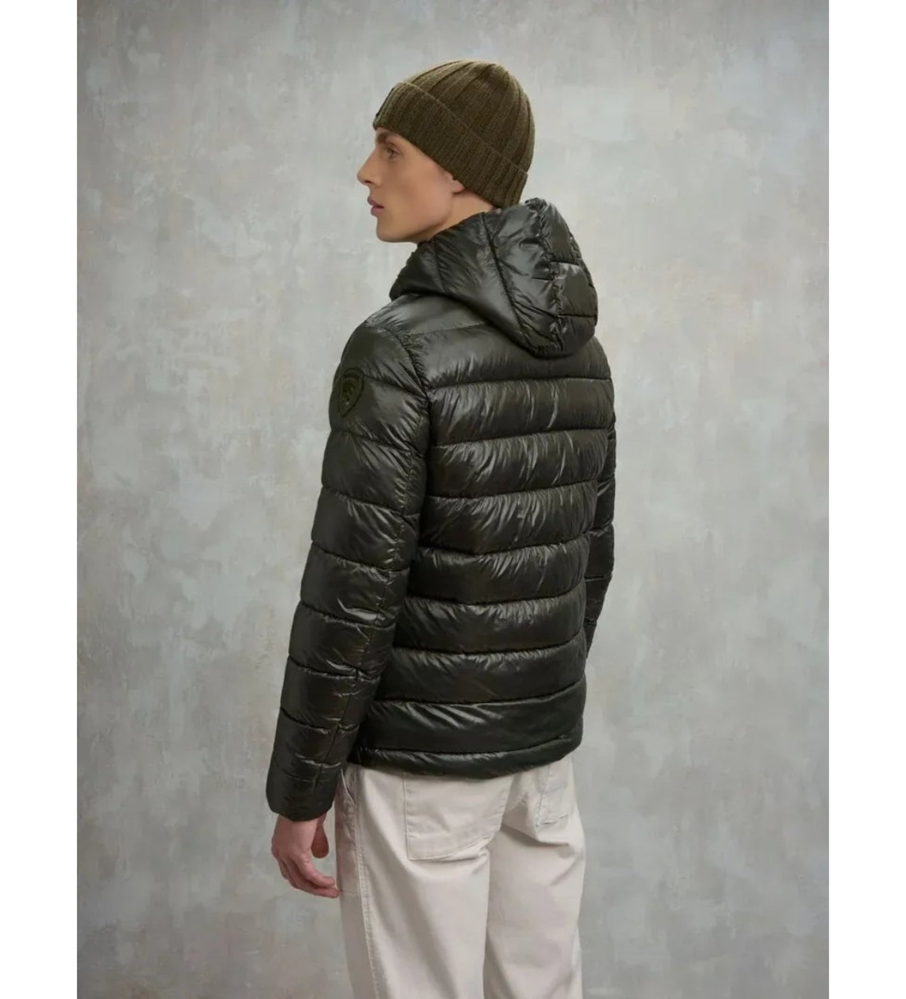 BLAUER Giubbotto Uomo Ovattato Invernale Fasciato Verde