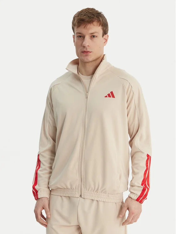 Adidas Adidas Tuta Completa Acetata Performance Uomo Beige Rossa - foto 3 - Tommaseo Clothing