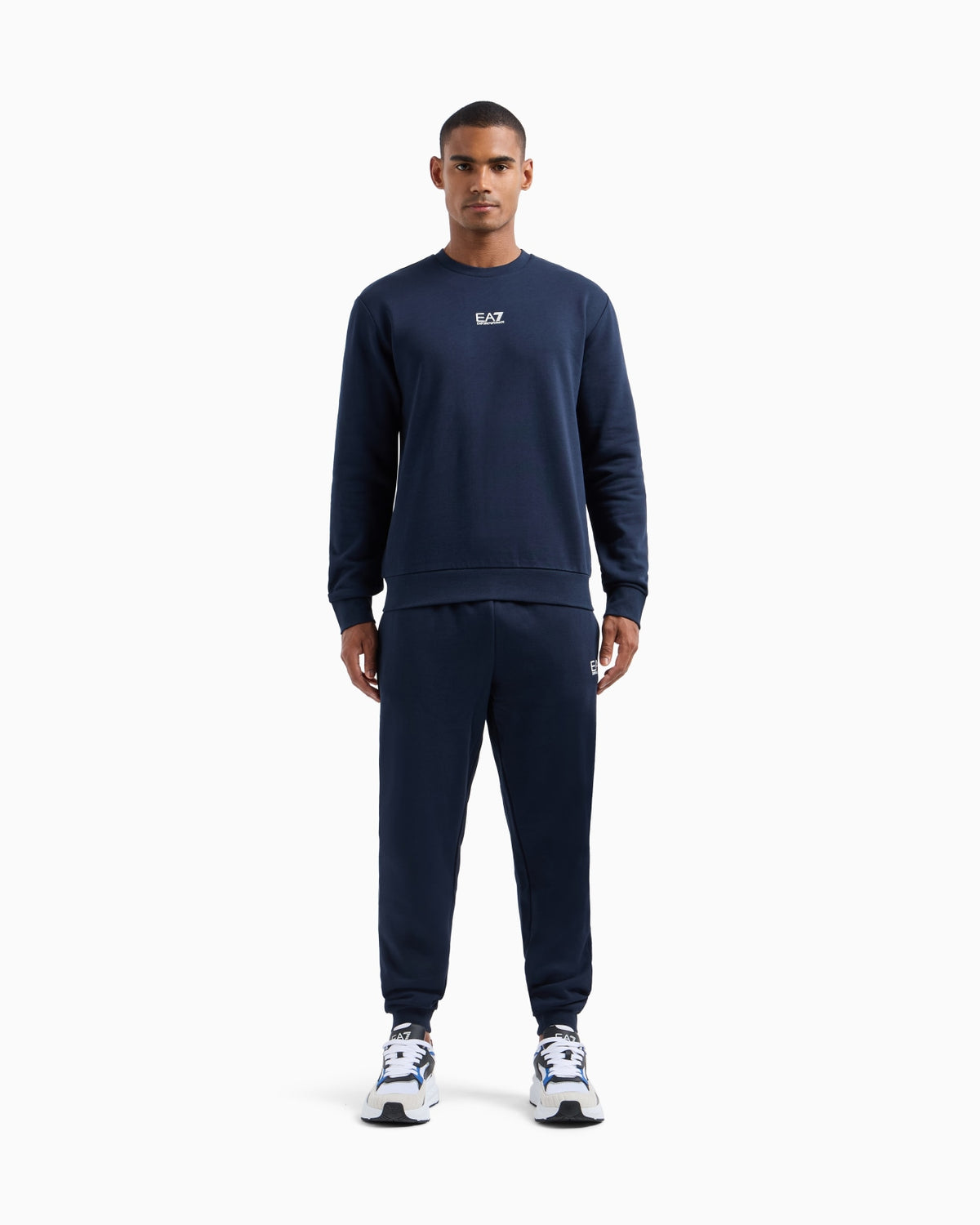 EMPORIO ARMANI Tuta Felpata Girocollo Blu