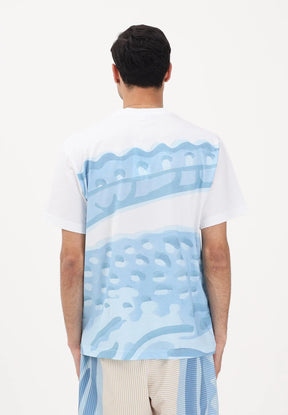 LACOSTE Completino Mare Mezze Maniche e Pantaloncino Costume Bianco/Azzurro