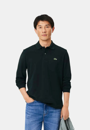 LACOSTE Polo Manica Lunga Regular Fit Verde Scuro