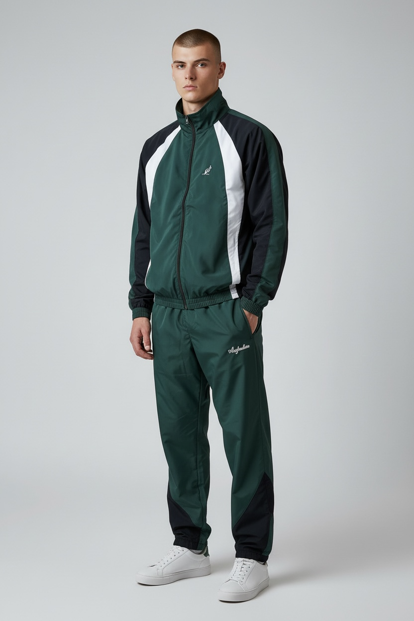 AUSTRALIAN Tuta Completa In Microfibra/Verde/Bianca/Nera SS26